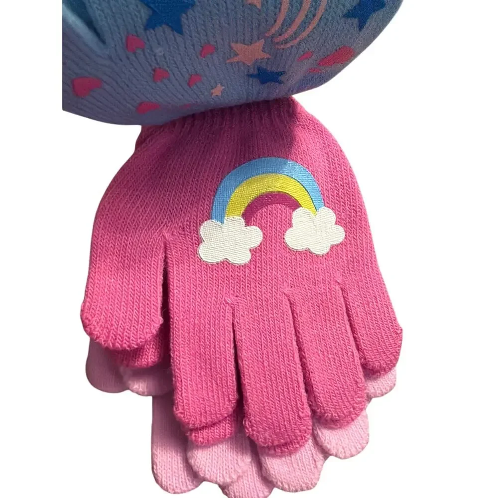 Addie & Tate Toddler Girl's Pink & Blue Winter Gloves 3-Pack 2T-4T